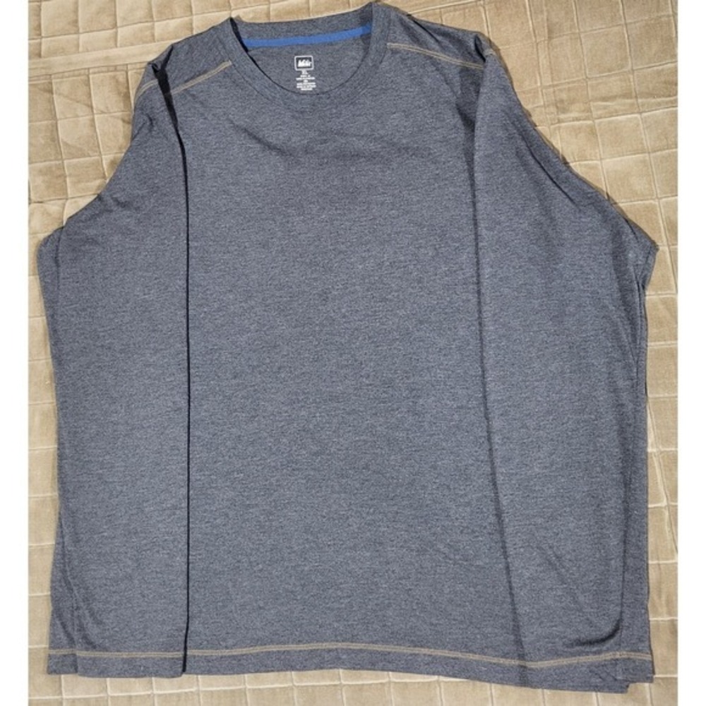 REI Co-op Shirt Mens XL Gray Performance Base Layer Long Sleeve Hiking Outdoor